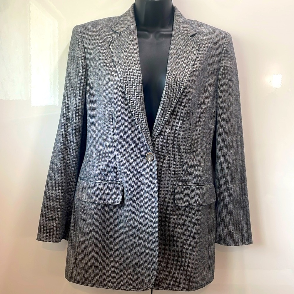 Lauren Ralph Lauren Women's Gray Herringbone Blazer